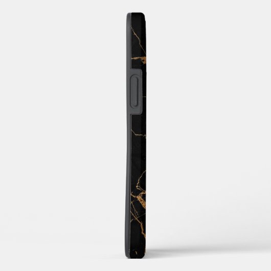 Schwarze Imitate Marmor goldene Adern Case-Mate iPhone Hülle (Rückseite / Rechts)