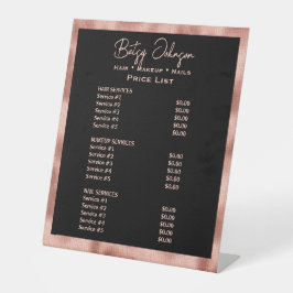 Schwarze Imitate Rose Gold Foil Salon Preise für S Sockelschild