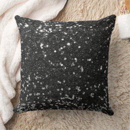 Schwarze Imitate Sequin Glitzer Throw Kissen