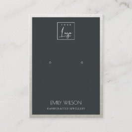 SCHWARZE IMITATE SILBERGRENZLOGO-OHRENANZEIGE VISITENKARTE