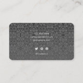Schwarze Imitate Silver Zierschrift Visitenkarte (Rückseite)