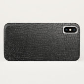 Schwarze Imitate Snakeskin Leder Muster Case-Mate iPhone Hülle (Rückseite (Horizontal))