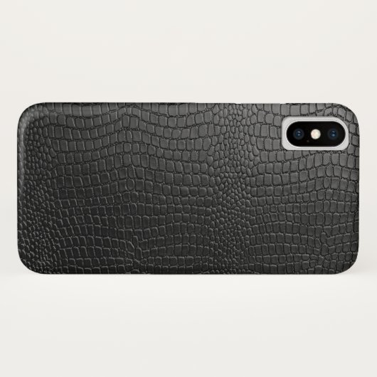 Schwarze Imitate Snakeskin Leder Muster Case-Mate iPhone Hülle (Rückseite (Horizontal))