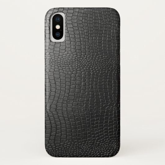 Schwarze Imitate Snakeskin Leder Muster Case-Mate iPhone Hülle (Rückseite)