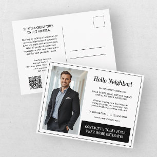 Schwarze Immobilienagentur für Fotografie Geschäft Postkarte