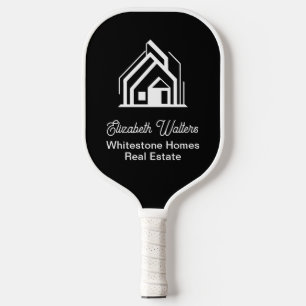Schwarze Immobilienfirma Benutzerdefinierter Makle Pickleball Schläger