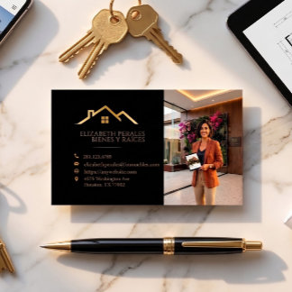 Schwarze Immobilienkarte, Immobilienmakler Visitenkarte
