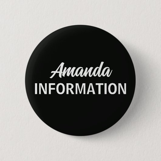 Schwarze Informationsfreiwillige Button (Vorderseite)