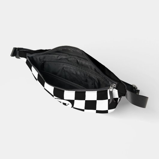 Schwarze Initial | Schwarz und Rot überprüft Bauchtasche (Offen)