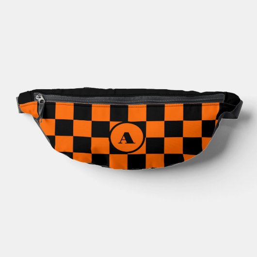 Schwarze Initial | Schwarz und Sunset Orange überp Bauchtasche (Ablage )