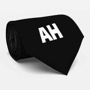 Schwarze Initialen Brautjungfern Monogramm Bestick Krawatte