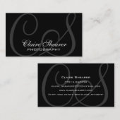 Schwarze Initialen-Visitenkarte Visitenkarte (Vorne/Hinten)