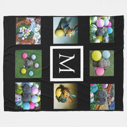 Schwarze Instagram-Bilder, benutzerdefinierte Coll Fleecedecke (Vorderseite (Horizontal))
