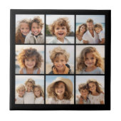 Schwarze Instagram-FotoCollage mit 9 quadratischen Fliese (Vorderseite)