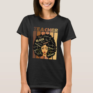 Schwarze intelligente Lehrerin Afro Liebe Melanin  T-Shirt