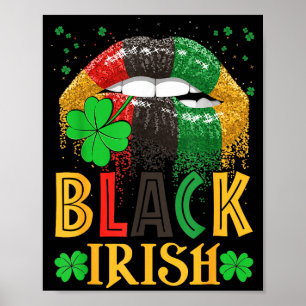 Schwarze irische tropfende Lippen Afroamerikaner S Poster