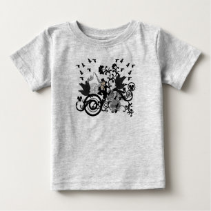 Schwarze irische Wirbel und Kobolde Baby T-shirt