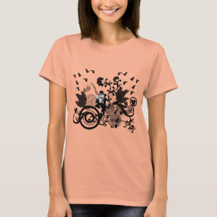 Schwarze irische Wirbel und Kobolde T-Shirt