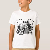 Schwarze irische Wirbel und Kobolde T-Shirt (Vorderseite)