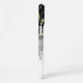 Schwarze Jade Wasserfarbenfarbe Tinte individuell  iPhone Hülle (Rechte Seite)