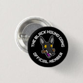 Schwarze Jagdhund-Gruppe Button (Vorne & Hinten)