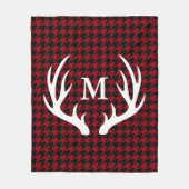 Schwarze Jagdhund-Zahn-weiße Rotwild-Geweihe Fleecedecke (Vorderseite)