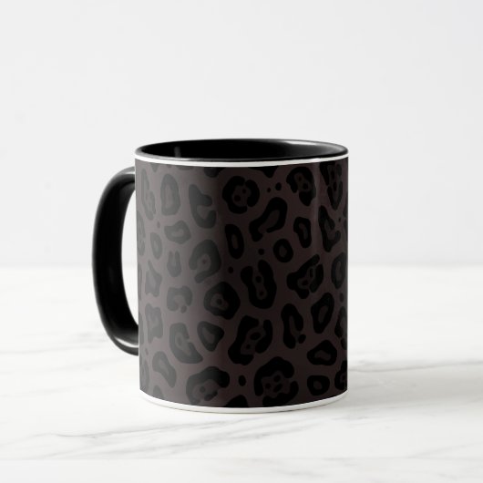 Schwarze Jaguar Flecken Druck Tasse (Vorderseite Links)