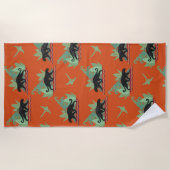 Schwarze Jaguare Strandtuch (Vorderseite)