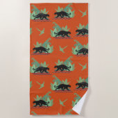 Schwarze Jaguare Strandtuch (Vorderseite)