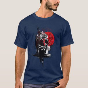 Schwarze Japanerin Samurai Bushido Warrior Kata T-Shirt