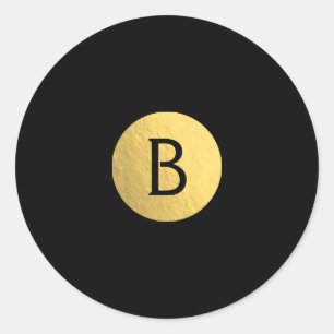 Schwarze (jeder Farbe) Goldfolie Moderne Monogramm Runder Aufkleber