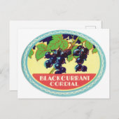 Schwarze Johannisbeere Kordial Dunkle Berries Vint Postkarte (Vorne/Hinten)
