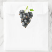 Schwarze Johannisbeere Runder Aufkleber (Tasche)