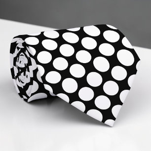 Schwarze Jumbo-Polka-Punkte-Halsbinden nach Maß Krawatte
