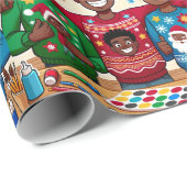 Schwarze Jungs und kitschige Weihnachts-Pullover-P Geschenkpapier (Rolleneckpunkt)