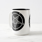 Schwarze Kaffee-Tasse 666 des Metall SATAN Zweifarbige Tasse (Vorderseite Links)