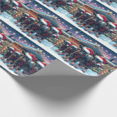 Schwarze Kälber mit Weihnachtsmannmützen von Weihn Geschenkpapier (Ecke)