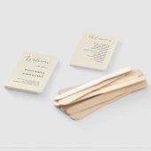 Schwarze Kalligrafie auf Beige-Hochzeithandfan Fächer (Non-assembled)