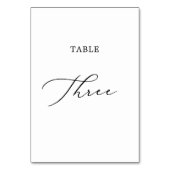 Schwarze Kalligrafie Drei Ziertafeln Tischnummer (Rückseite)