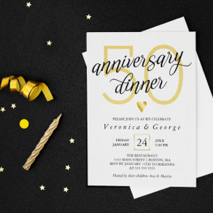 Schwarze Kalligrafie Gold Herz Hochzeitstagessen Einladung
