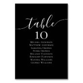 Schwarze Kalligrafie Hochzeitstisch Tischnummer (Vorderseite)