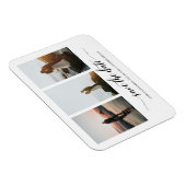 Schwarze Kalligrafie Save the Date mit FotoCollage Magnet (Rechte Seite)