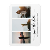 Schwarze Kalligrafie Save the Date mit FotoCollage Magnet (Vertikal)