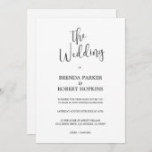 Schwarze Kalligraphie auf der Einladung zur weißen (Vorne/Hinten)