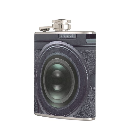 Schwarze Kamera Flachmann (Links)