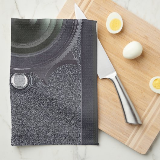 Schwarze Kamera Handtuch (Viertel Falte)