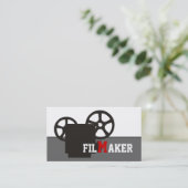 Schwarze Kamera und QR-Code-Filmemacher Visitenkarte (Stehend Vorderseite)