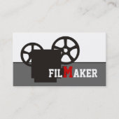 Schwarze Kamera und QR-Code-Filmemacher Visitenkarte (Vorderseite)