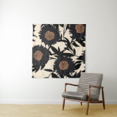 Schwarze Kamille, Gerbera: cremiger Hintergrund. Wandteppich (Beispiel)
