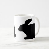 schwarze Kaninchenikone Kaffeetasse (VorderseiteRechts)